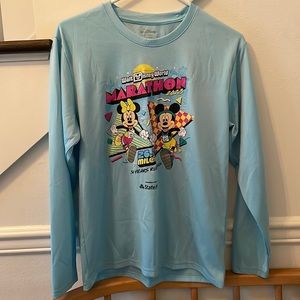 RunDisney 2023 WDW Marathon Light Blue Long Sleeve Tech Tee